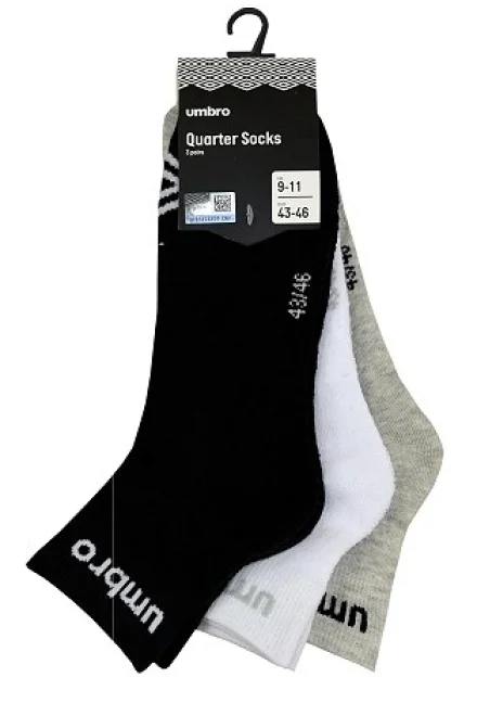 Pánské sportovní ponožky UMBRO 10-403 Frotte - 3 páry - Mix barev