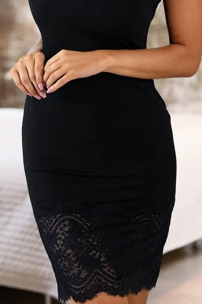 Noční košilka Grace - viskóza - Černá