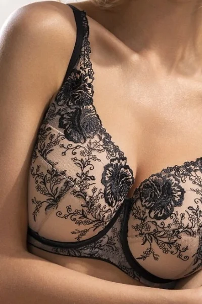 Vyztužená podprsenka Saskia - Černo-béžová
