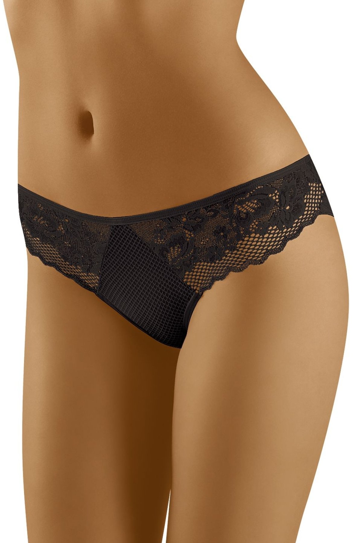 Kalhotky Wolbar Elsa - krajkové Černá XL